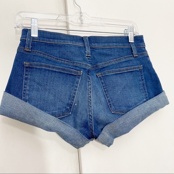 J. CREW folded hem 5 pocket low rise cotton blend 2018 size 25 jean shorts - Picture 2 of 5